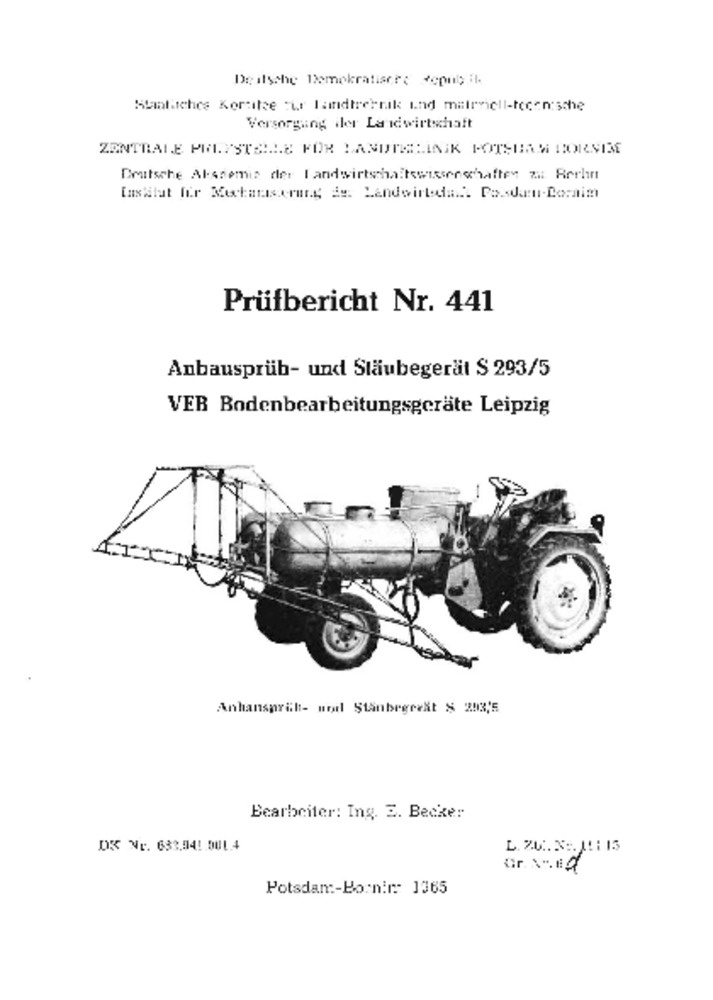 Anbau-Sprüh- und Stäubegerät S 293/5 (Deutsches Landwirtschaftsmuseum Hohenheim CC BY-NC-SA)