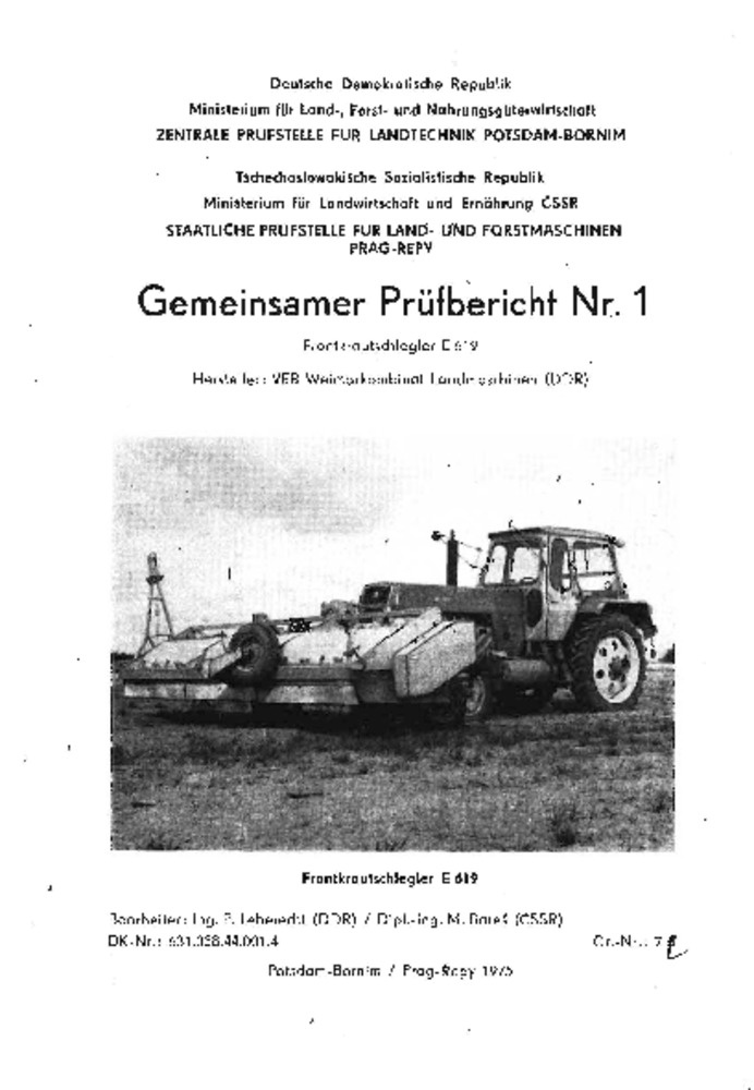 Frontkrautschläger E 619 (Deutsches Landwirtschaftsmuseum Hohenheim CC BY-NC-SA)