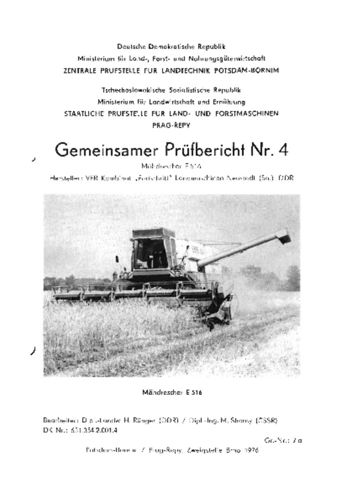 Mähdrescher E 516 (Deutsches Landwirtschaftsmuseum Hohenheim CC BY-NC-SA)