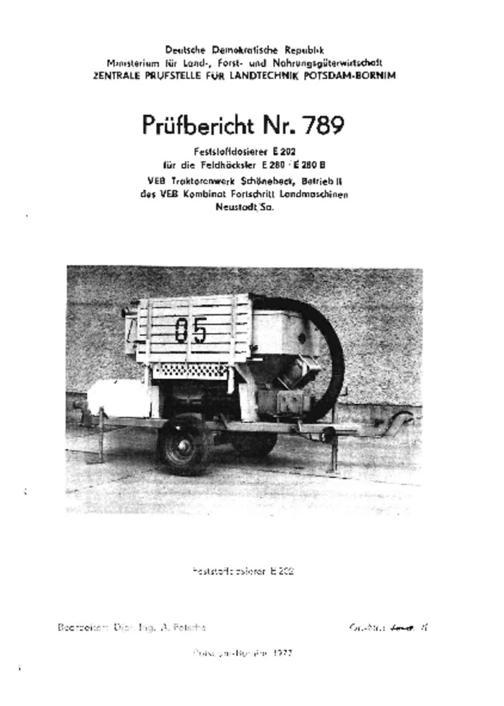 Feststoffdosierer E 202 zum Feldhäcksler E 280 (Deutsches Landwirtschaftsmuseum Hohenheim CC BY-NC-SA)