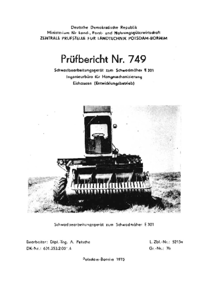 Schwadbearbeitungsgerät zum Schwadmäher E 301 (Deutsches Landwirtschaftsmuseum Hohenheim CC BY-NC-SA)