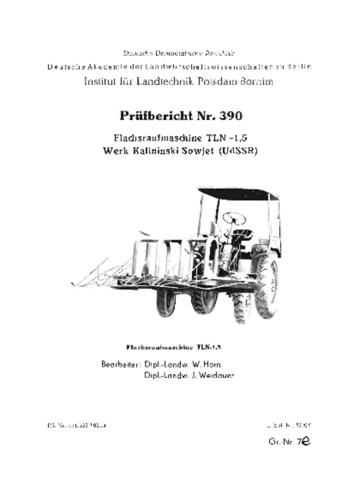Flachsraufmaschine TLN-l,5 (Deutsches Landwirtschaftsmuseum Hohenheim CC BY-NC-SA)