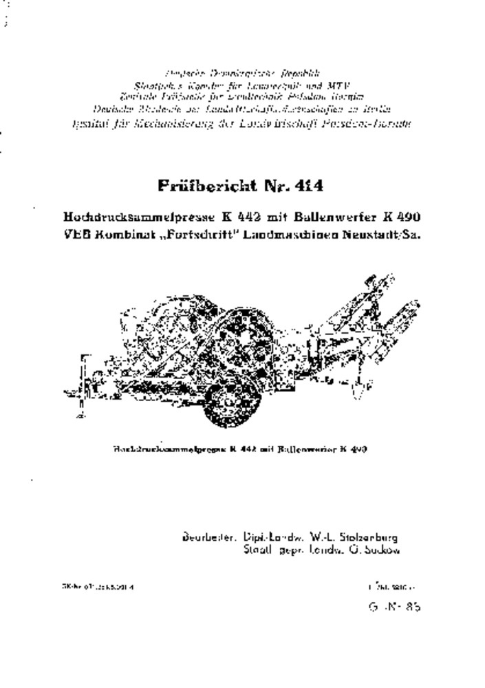 Hochdrucksammelpresse K 442 mit Ballenwerfer K 490 (Deutsches Landwirtschaftsmuseum Hohenheim CC BY-NC-SA)