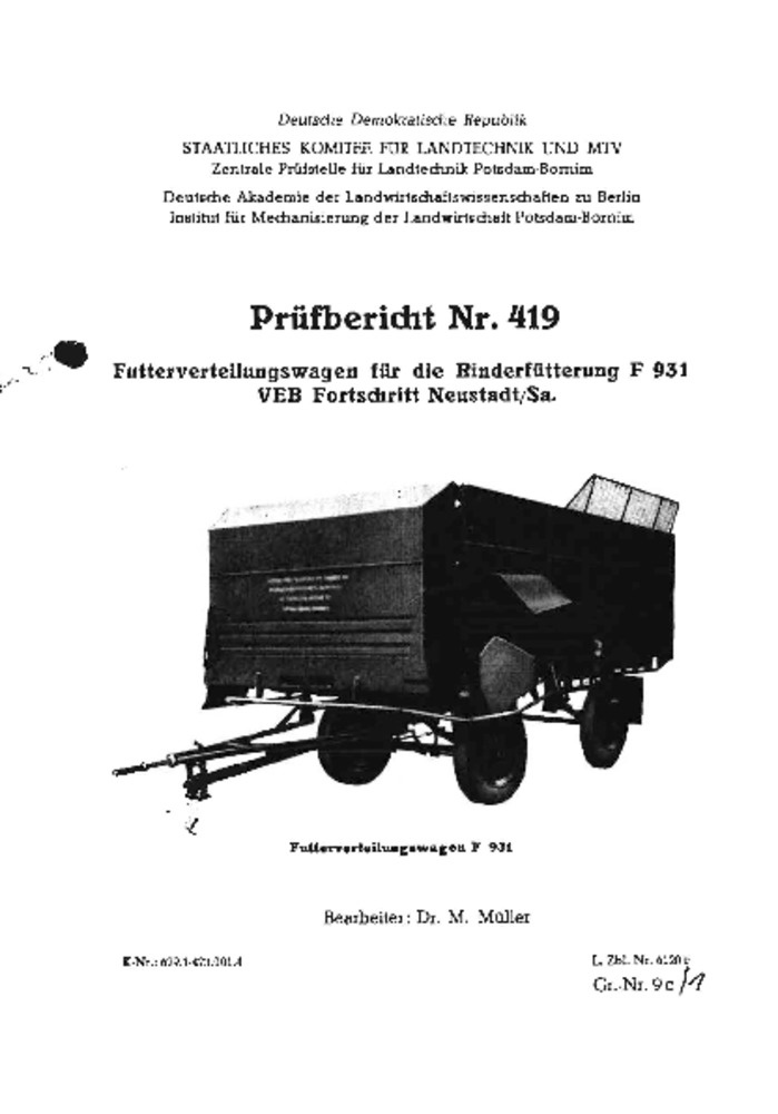 Futterverteilungswagen F 931 (Deutsches Landwirtschaftsmuseum Hohenheim CC BY-NC-SA)