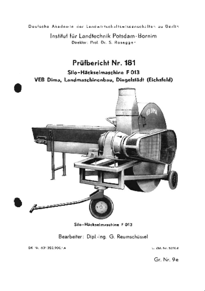 Silo-Häckselmaschine F 013 (Deutsches Landwirtschaftsmuseum Hohenheim CC BY-NC-SA)