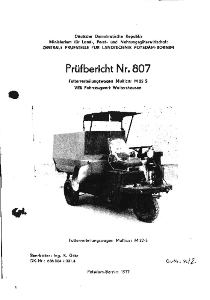 Futtervertei1ungswagen Multicar M 22/S (Deutsches Landwirtschaftsmuseum Hohenheim CC BY-NC-SA)