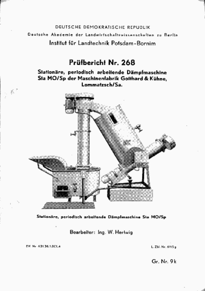 Stationäre, periodisch arbeitende Dämpfmaschine Sta MO/Sp (Deutsches Landwirtschaftsmuseum Hohenheim CC BY-NC-SA)