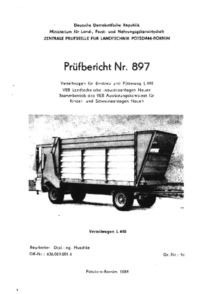 Vertei1wagen für Einstreu und Futter L 440 (Deutsches Landwirtschaftsmuseum Hohenheim CC BY-NC-SA)