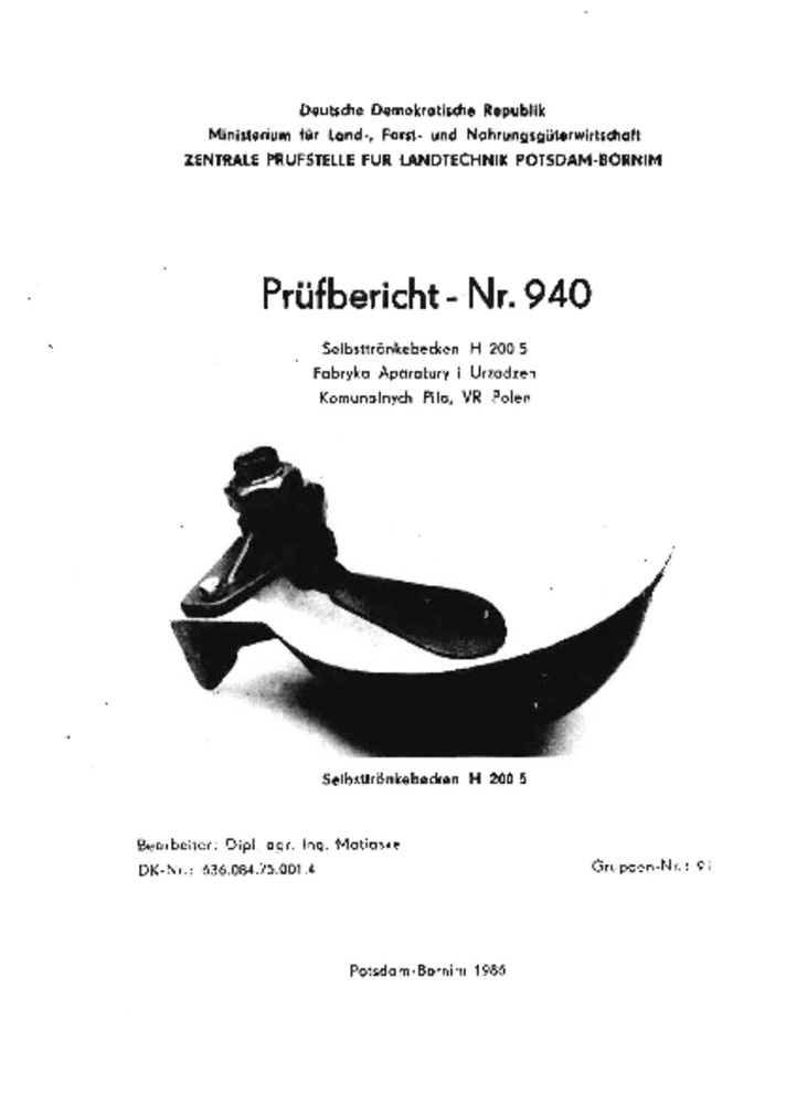 Selbsttränkebecken H 200/5 (Deutsches Landwirtschaftsmuseum Hohenheim CC BY-NC-SA)