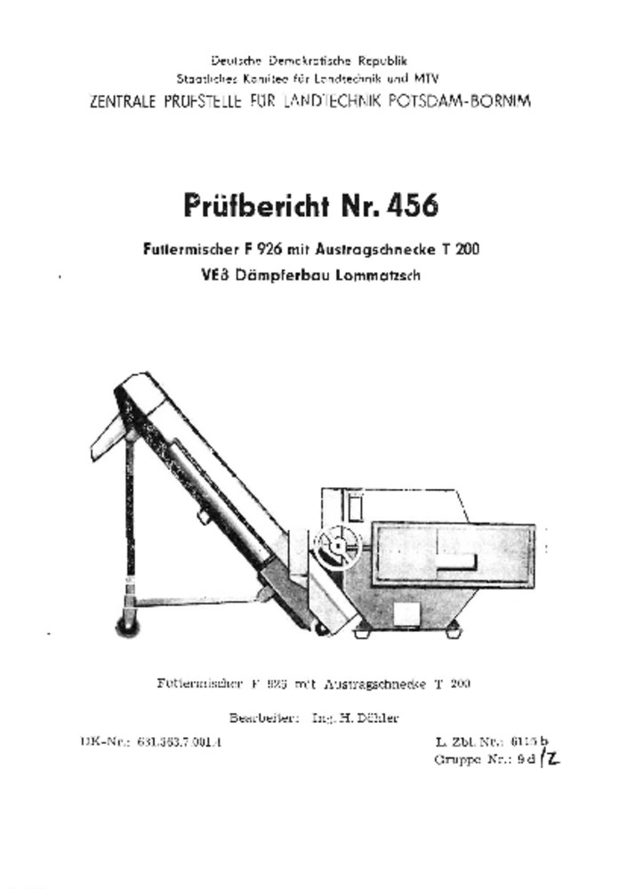Futtermischer F 926 mit Austrageschnecke T 200 (Deutsches Landwirtschaftsmuseum Hohenheim CC BY-NC-SA)