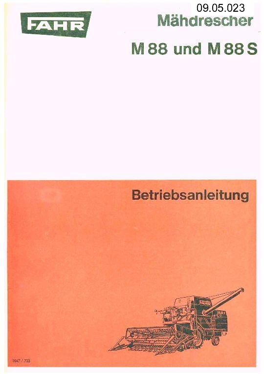 Mähdrescher M 88 S (Ausstellung und Archiv des Vereins FAHR-Schlepper-Freunde CC BY-NC-SA)