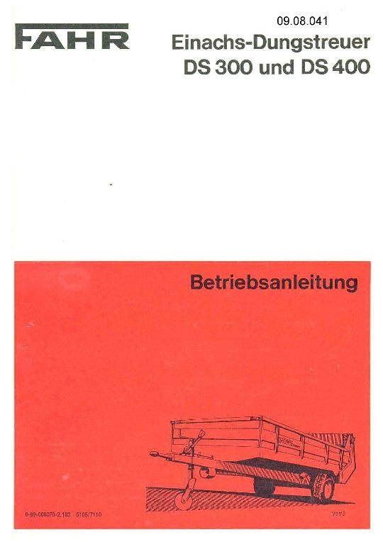 Einachs-Dungstreuer DS 300 (Ausstellung und Archiv des Vereins FAHR-Schlepper-Freunde CC BY-NC-SA)