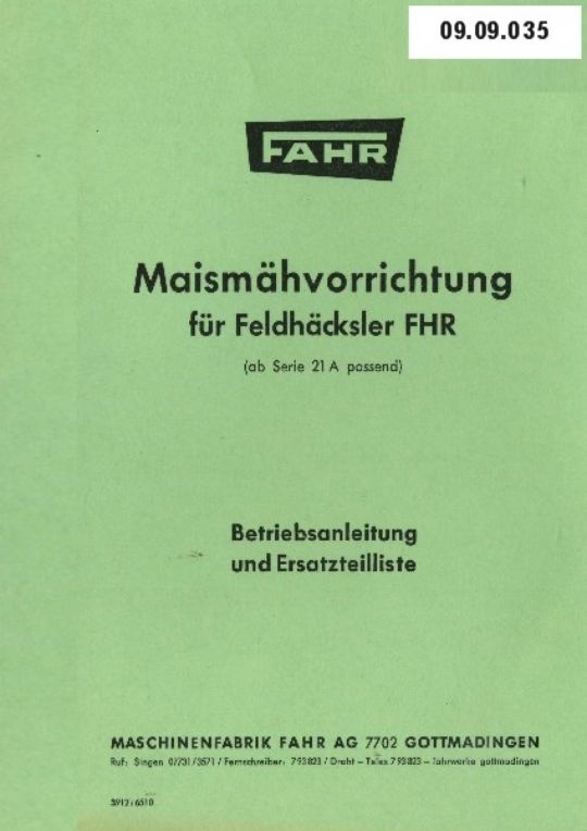 Maismähvorrichtung für FHR (Ausstellung und Archiv des Vereins FAHR-Schlepper-Freunde CC BY-NC-SA)