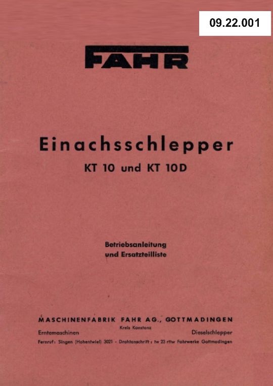 Einachsschlepper KT 10 (Ausstellung und Archiv des Vereins FAHR-Schlepper-Freunde CC BY-NC-SA)