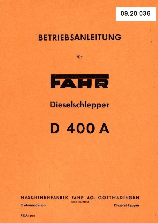 Schlepper D 400 A (Ausstellung und Archiv des Vereins FAHR-Schlepper-Freunde CC BY-NC-SA)