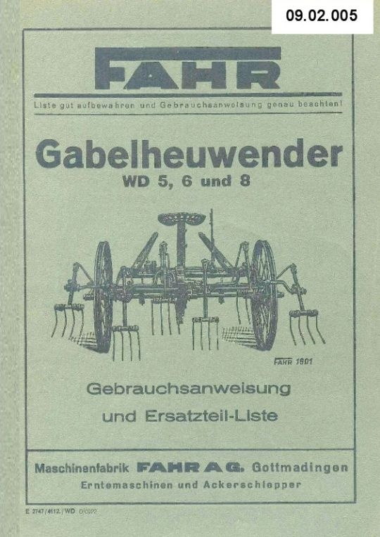 Gabelheuwender WD 8 (Ausstellung und Archiv des Vereins FAHR-Schlepper-Freunde CC BY-NC-SA)