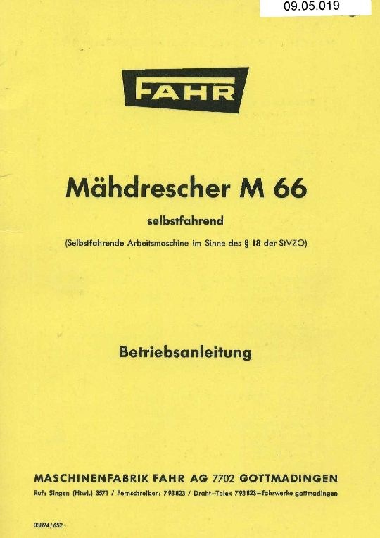 Mähdrescher M 66 (Ausstellung und Archiv des Vereins FAHR-Schlepper-Freunde CC BY-NC-SA)