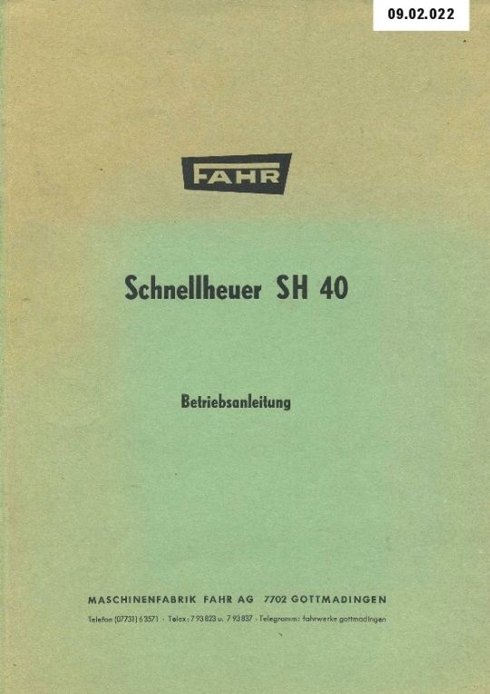 Schnellheuer SH 40 (Ausstellung und Archiv des Vereins FAHR-Schlepper-Freunde CC BY-NC-SA)