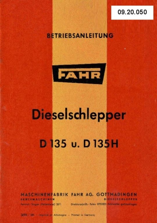 Schlepper D 135 (Ausstellung und Archiv des Vereins FAHR-Schlepper-Freunde CC BY-NC-SA)