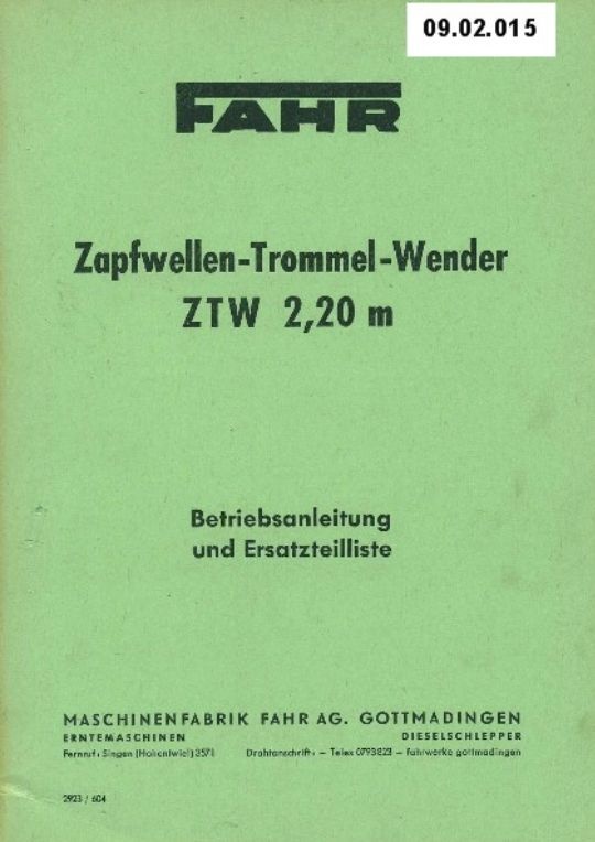 Zapfwelle-Trommel-Wender ZTW (Ausstellung und Archiv des Vereins FAHR-Schlepper-Freunde CC BY-NC-SA)