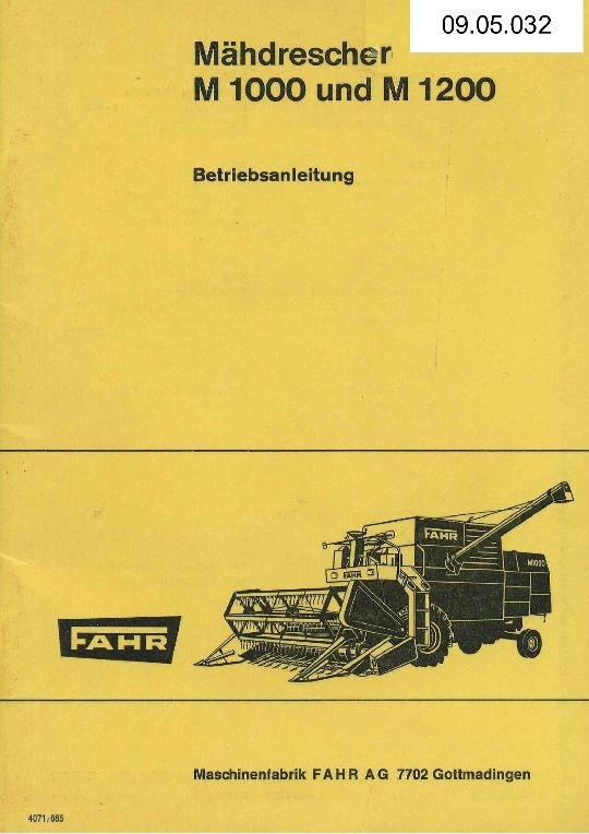 Mähdrescher M 1000  (Ausstellung und Archiv des Vereins FAHR-Schlepper-Freunde CC BY-NC-SA)