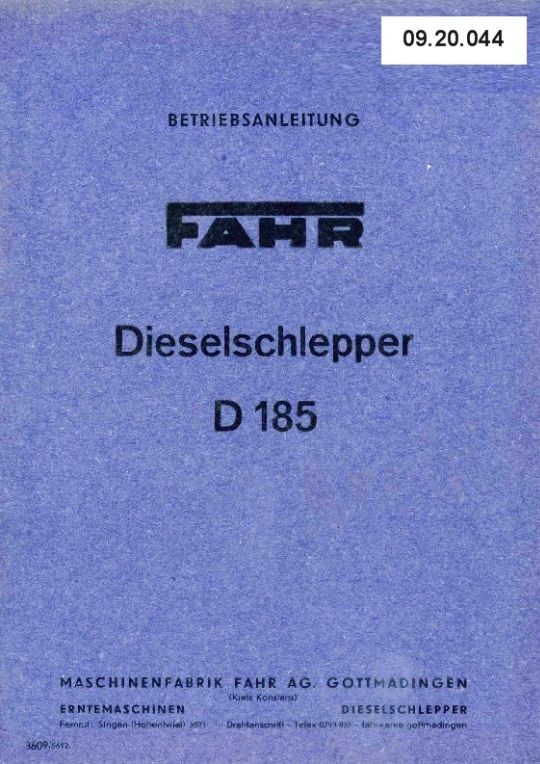Schlepper D 185 (Ausstellung und Archiv des Vereins FAHR-Schlepper-Freunde CC BY-NC-SA)