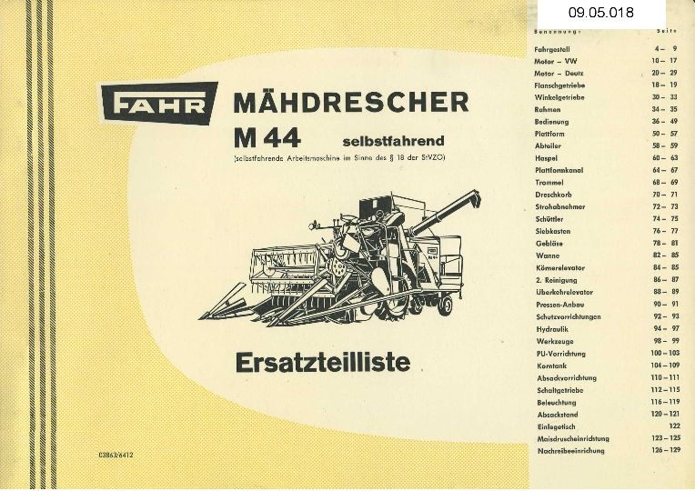 Mähdrescher M 44 (Ausstellung und Archiv des Vereins FAHR-Schlepper-Freunde CC BY-NC-SA)