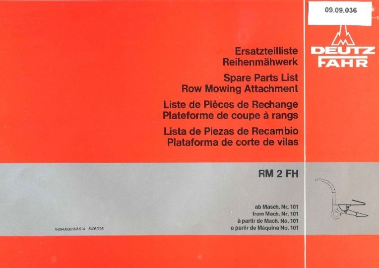 Reihenmähwerk RM 2  (Ausstellung und Archiv des Vereins FAHR-Schlepper-Freunde CC BY-NC-SA)