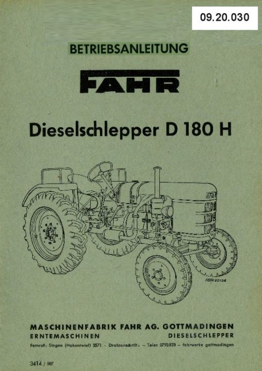 Schlepper D 180 H (Ausstellung und Archiv des Vereins FAHR-Schlepper-Freunde CC BY-NC-SA)