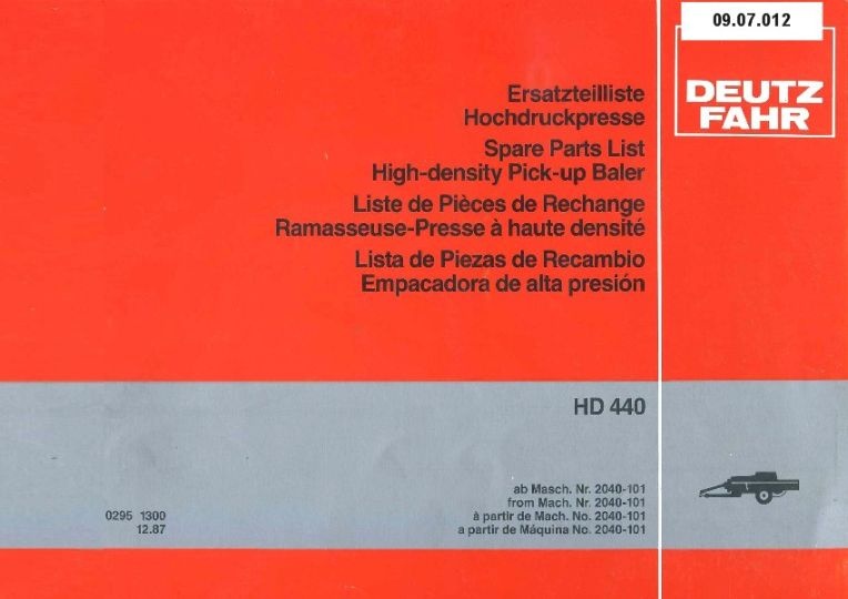 Hochdruckpresse HD 440 (Ausstellung und Archiv des Vereins FAHR-Schlepper-Freunde CC BY-NC-SA)