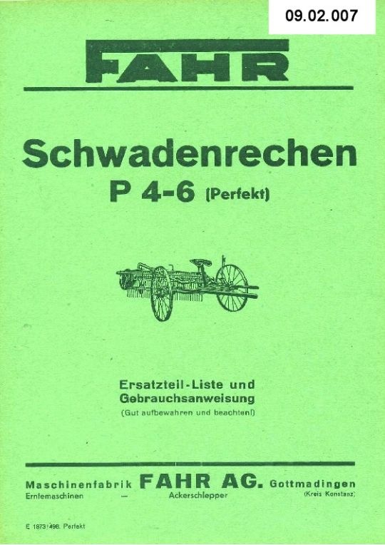 Schwadenrechen P 46  (Ausstellung und Archiv des Vereins FAHR-Schlepper-Freunde CC BY-NC-SA)