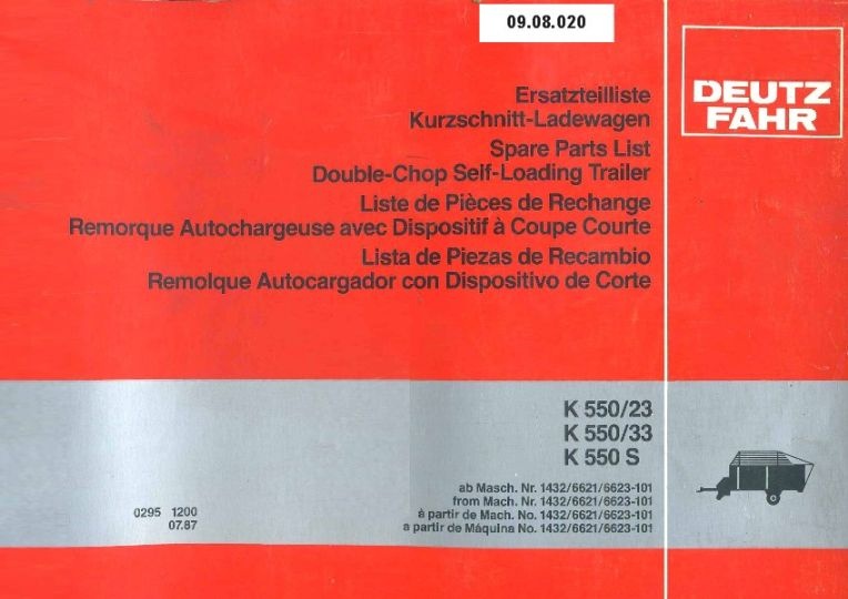Kurzschnitt-Ladewagen K 550 S (Ausstellung und Archiv des Vereins FAHR-Schlepper-Freunde CC BY-NC-SA)