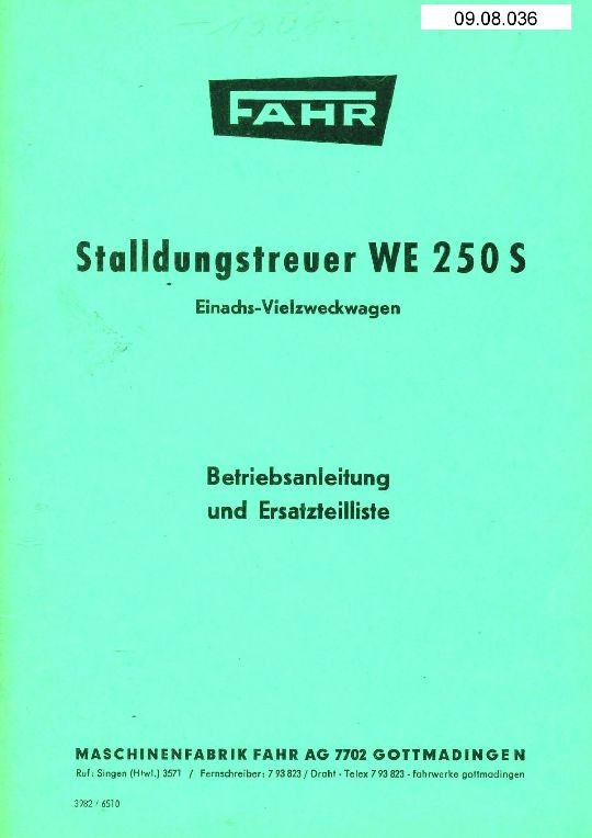 Stalldungstreuer WE 250 S (Ausstellung und Archiv des Vereins FAHR-Schlepper-Freunde CC BY-NC-SA)