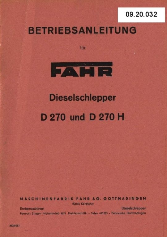 Schlepper D 270/270 H (Ausstellung und Archiv des Vereins FAHR-Schlepper-Freunde CC BY-NC-SA)