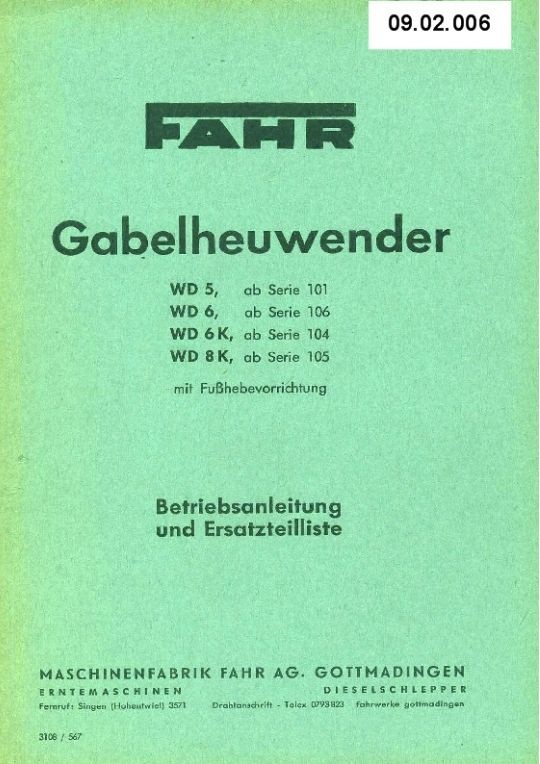 Gabelheuwender WD 5 (Ausstellung und Archiv des Vereins FAHR-Schlepper-Freunde CC BY-NC-SA)