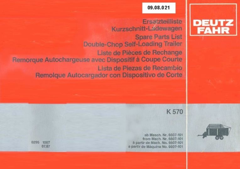 Kurzschnitt-Ladewagen K 570 (Ausstellung und Archiv des Vereins FAHR-Schlepper-Freunde CC BY-NC-SA)
