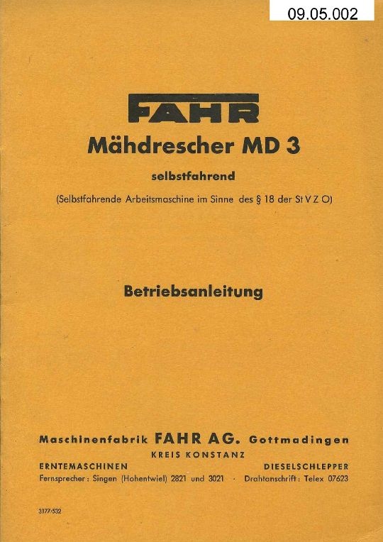 Mähdrescher MD 3 (Ausstellung und Archiv des Vereins FAHR-Schlepper-Freunde CC BY-NC-SA)