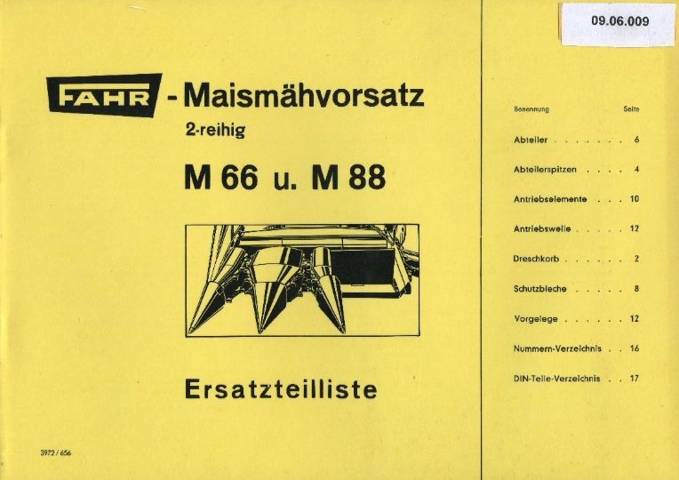 Maismähvorsatz für M 66/88 (Ausstellung und Archiv des Vereins FAHR-Schlepper-Freunde CC BY-NC-SA)