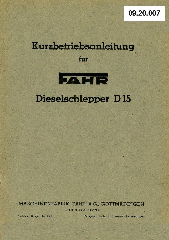 Schlepper D 15 (Ausstellung und Archiv des Vereins FAHR-Schlepper-Freunde CC BY-NC-SA)