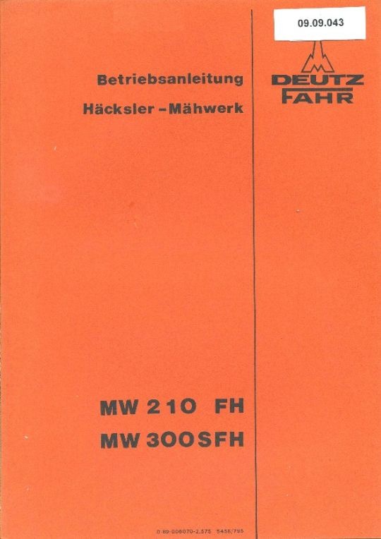 Getreidemähwerk MW 210  (Ausstellung und Archiv des Vereins FAHR-Schlepper-Freunde CC BY-NC-SA)