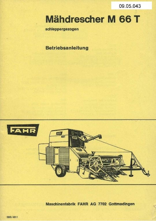 Mähdrescher M 66 T (Ausstellung und Archiv des Vereins FAHR-Schlepper-Freunde CC BY-NC-SA)