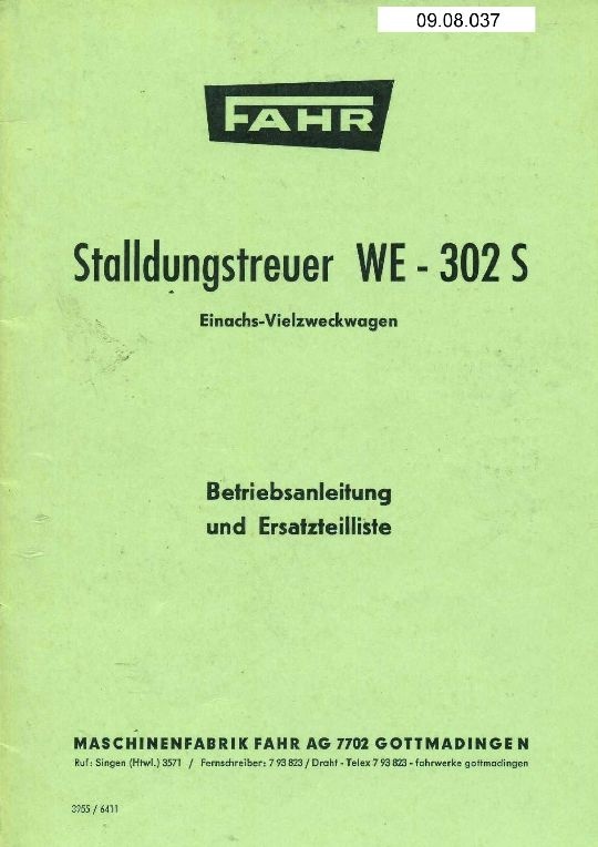 Stalldungstreuer WE 302 S (Ausstellung und Archiv des Vereins FAHR-Schlepper-Freunde CC BY-NC-SA)