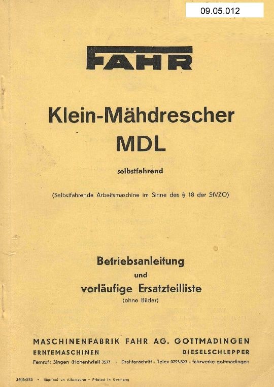 Mähdrescher MDL (Ausstellung und Archiv des Vereins FAHR-Schlepper-Freunde CC BY-NC-SA)