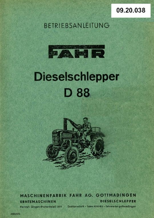 Schlepper D 88 (Ausstellung und Archiv des Vereins FAHR-Schlepper-Freunde CC BY-NC-SA)