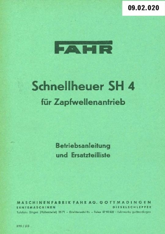 Schnellheuer SH 4 (Ausstellung und Archiv des Vereins FAHR-Schlepper-Freunde CC BY-NC-SA)