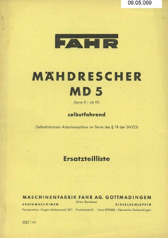 Mähdrescher MD 5 (Ausstellung und Archiv des Vereins FAHR-Schlepper-Freunde CC BY-NC-SA)
