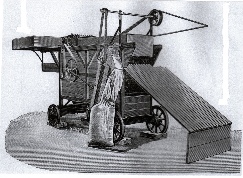 Dreschmaschine für Göpelantrieb (Ausstellung und Archiv des Vereins FAHR-Schlepper-Freunde CC BY-NC-SA)