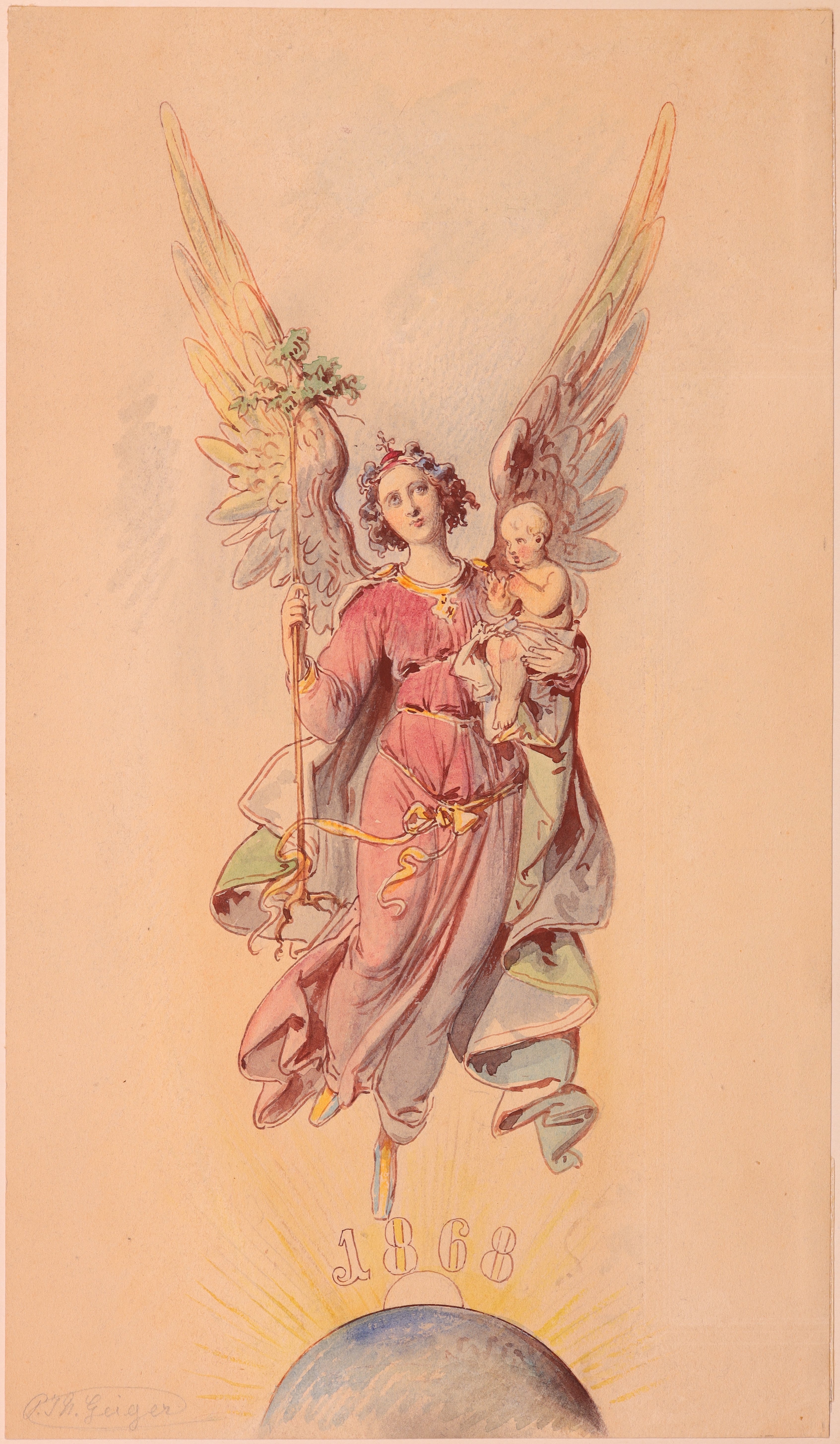 Weihnachtsengel mit Christuskind und Jahreszahl 1868 (Stift Heiligenkreuz CC BY-NC-SA)