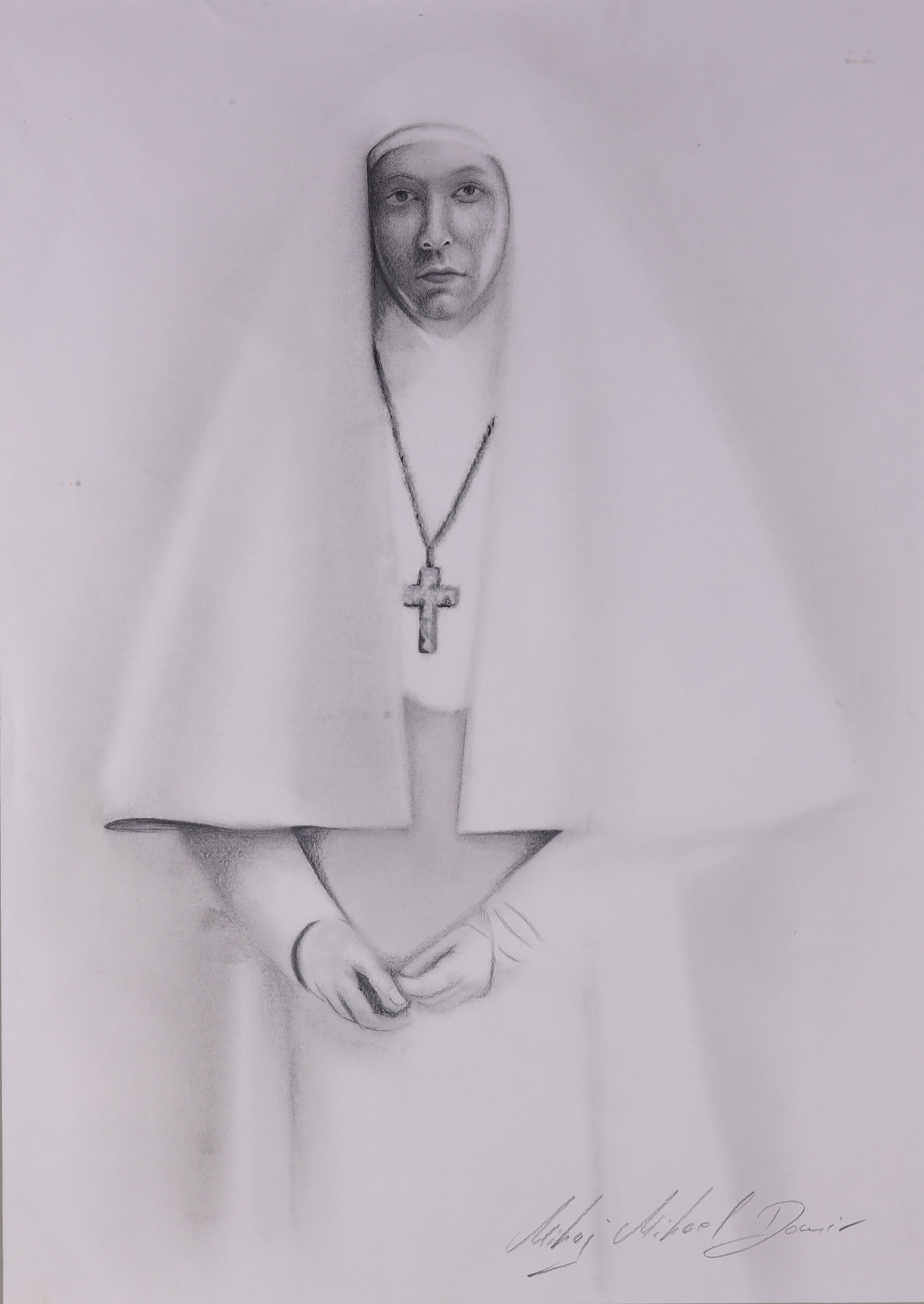 Porträt einer jungen Nonne in weißem Habit (Dominikanerin) (Stift Heiligenkreuz CC BY-NC-SA)