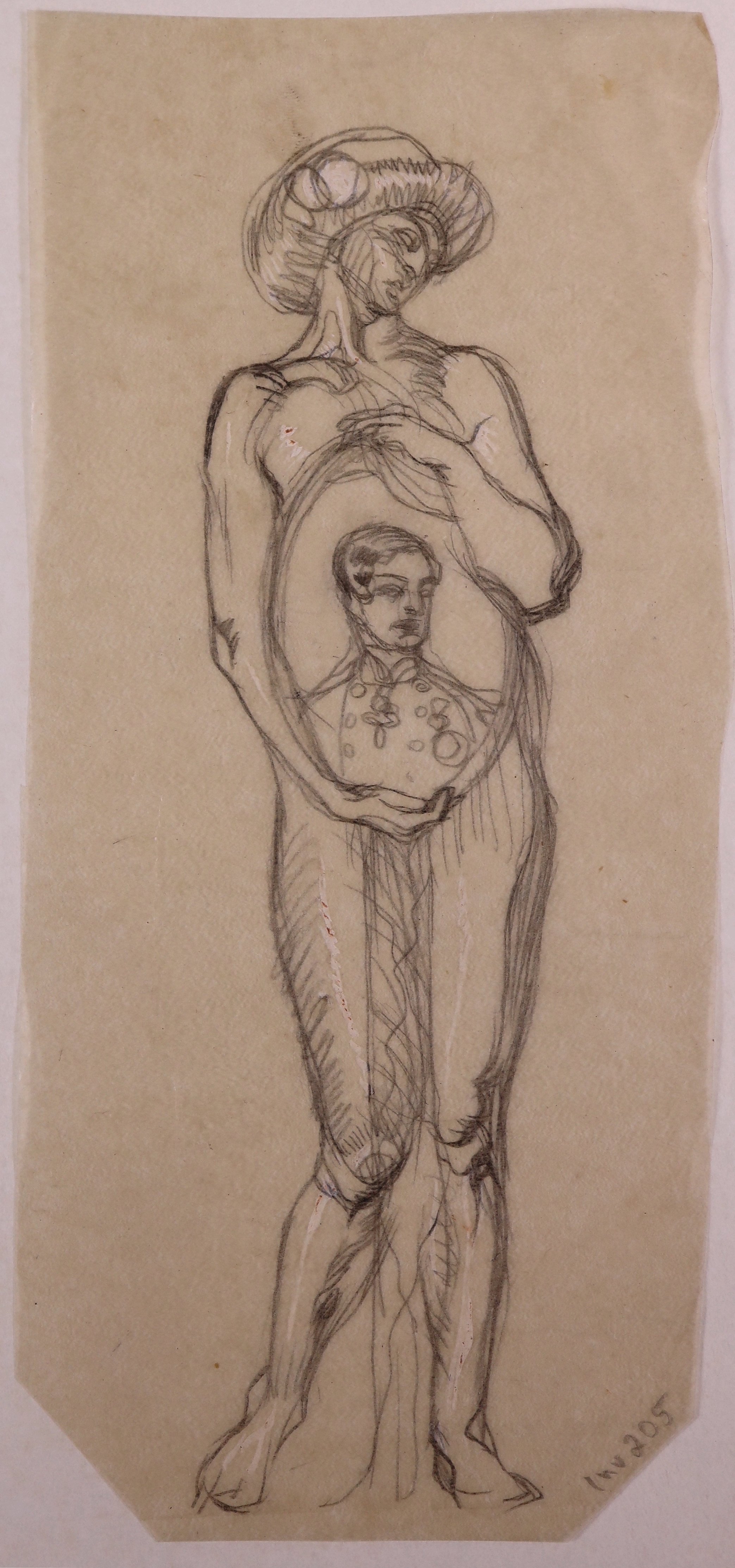 Stehende nackte Frau mit dem Bildnis eines jungen Fürsten (Stift Heiligenkreuz CC BY-NC-SA)